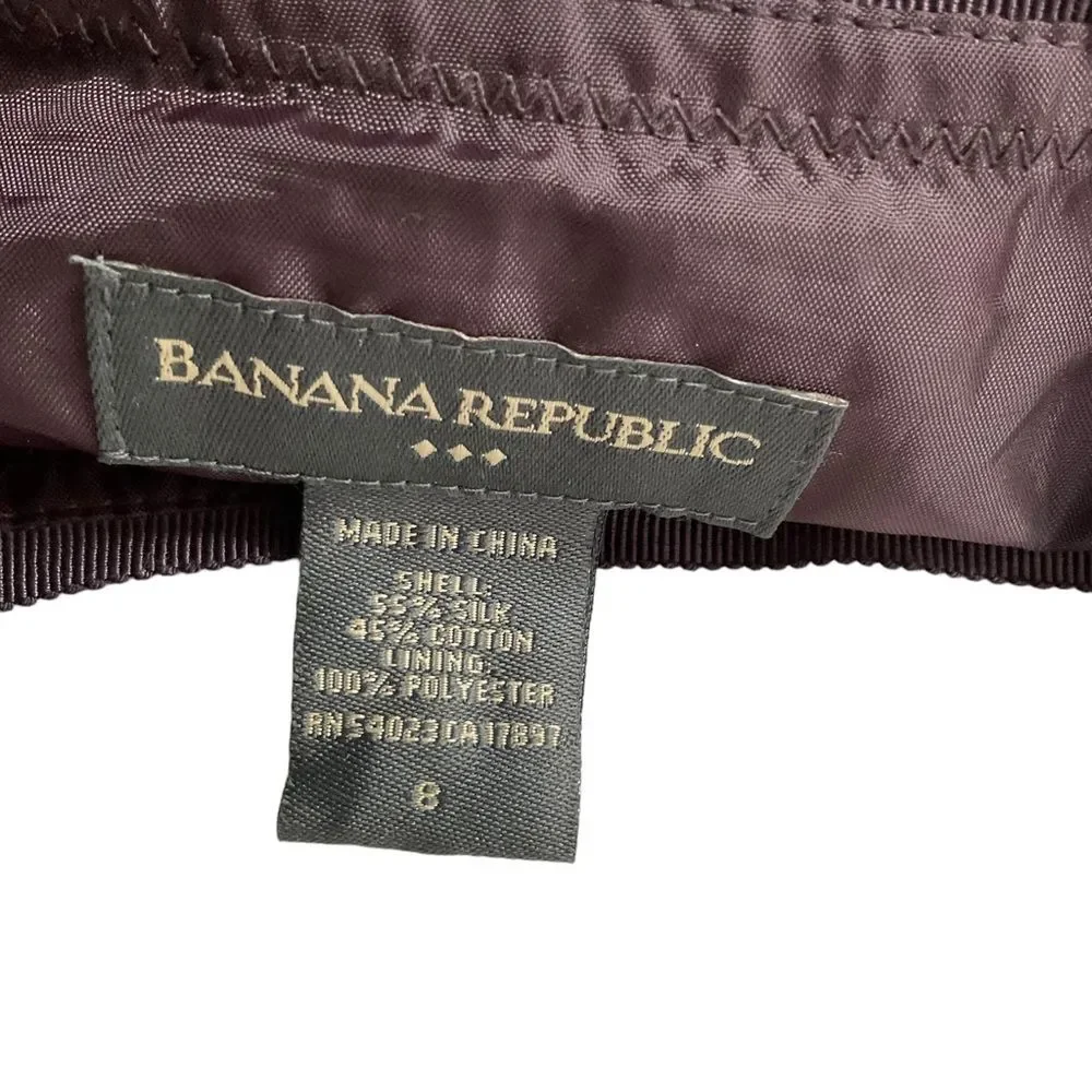 Banana Republic Factory Black Gray Medallion Print Silk Cotton Blend Skirt Sz 8